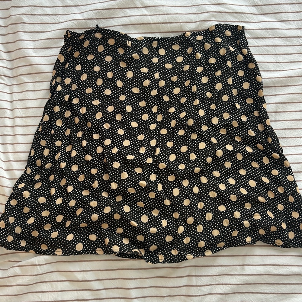 NWT Whimsy + Row Black Skirt with Beige Polka Dot Print - Picture 7 of 10